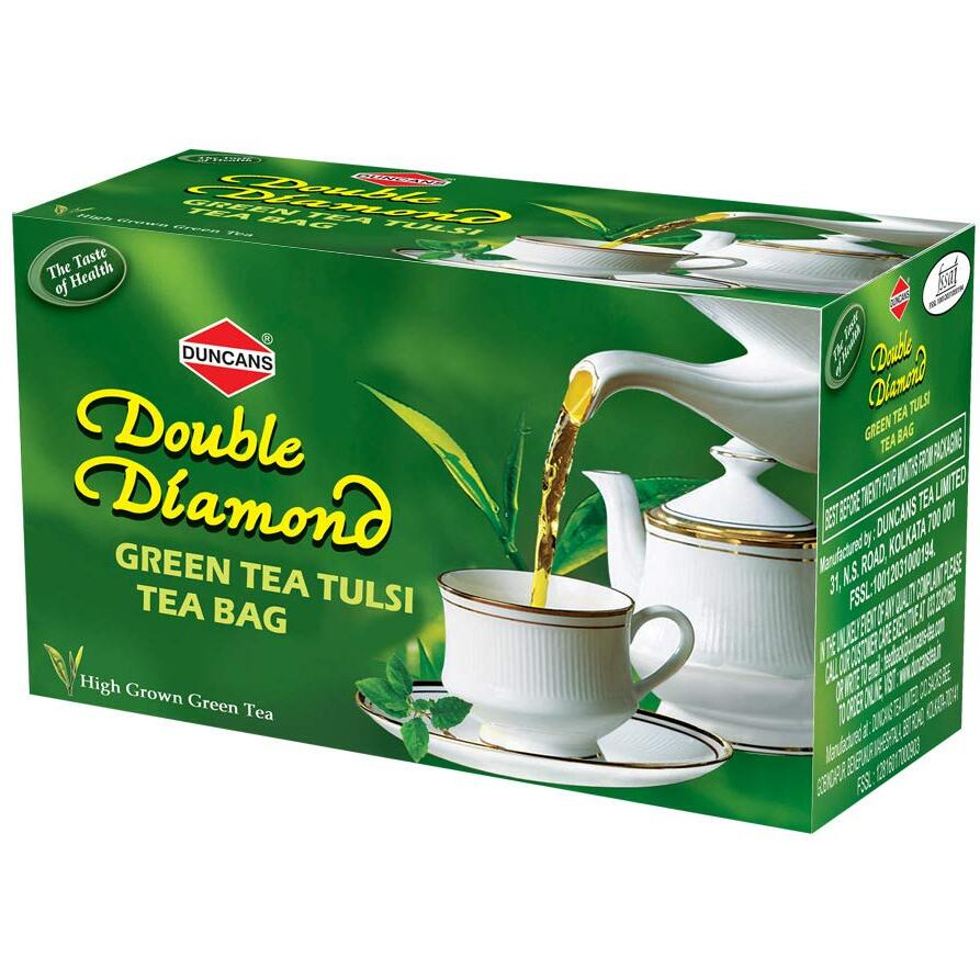 Duncans Double Diamond Tulsi Green Tea (Pack of 25 Tea Bags)