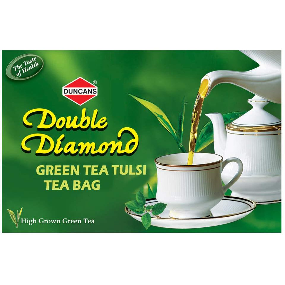 Duncans Double Diamond Tulsi Green Tea (Pack of 25 Tea Bags)
