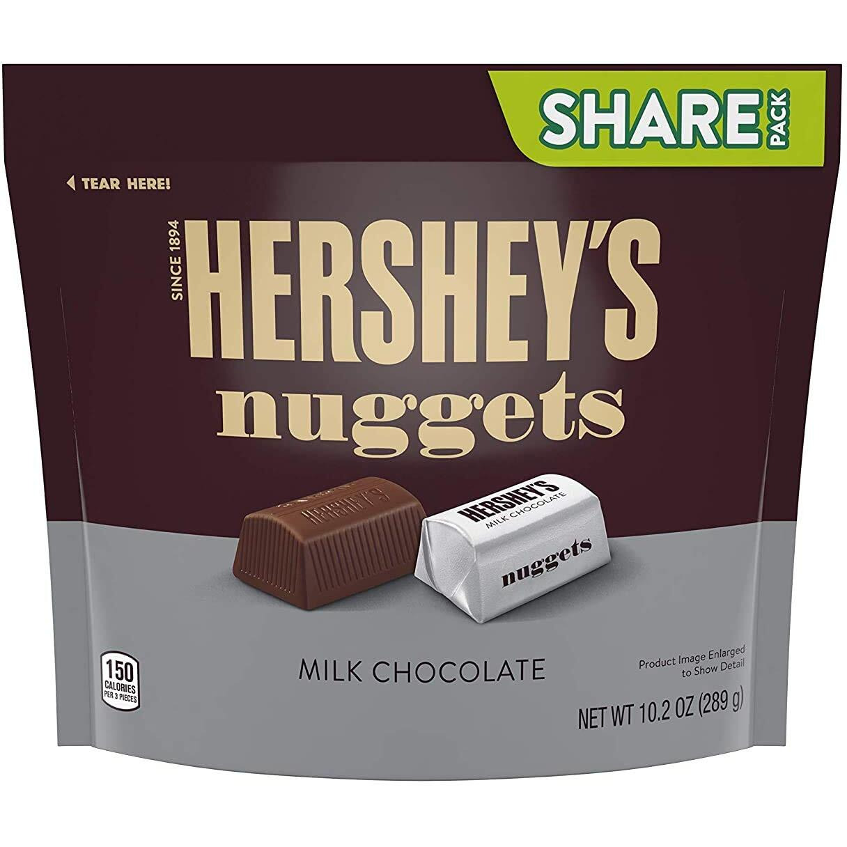 HERSHEYs Nuggets Milk Chocolate Packet, 218 Grams, Brown & Red