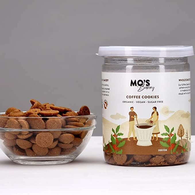 Mos Sugar Free Coffee Cookies, 150g | Healthy Snack for Diabetics | Vegan |100% Natural & Preservatives Free | Guilt Free Snacks