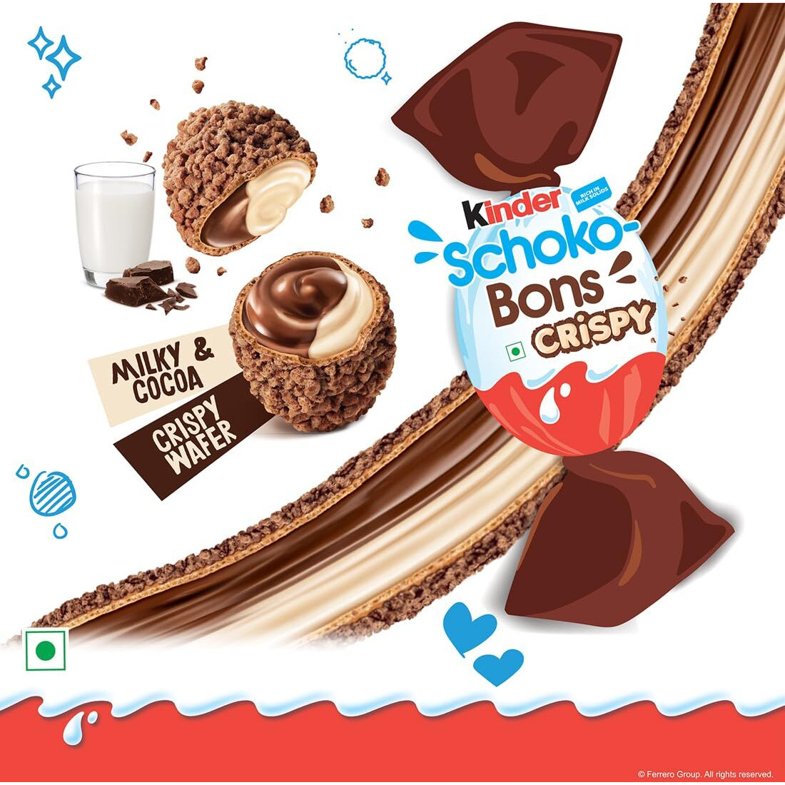 Daves American Food Kinder Joy Schokobons Crispy 12Pcs, Milk And Cocoa Flavor,67.2Gm
