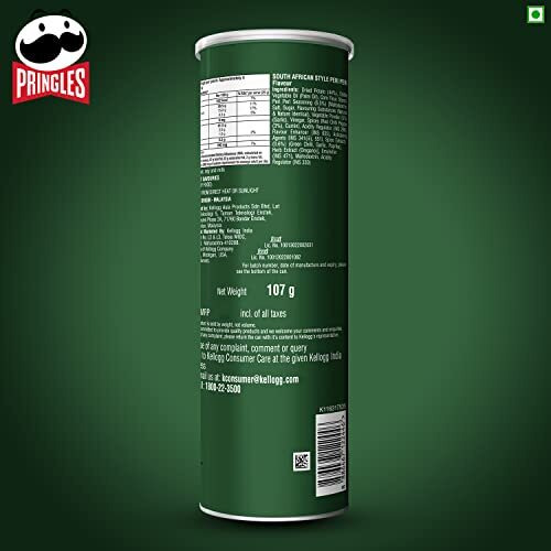 Kelloggs Pringles Peri Peri Jar, 107 Gram