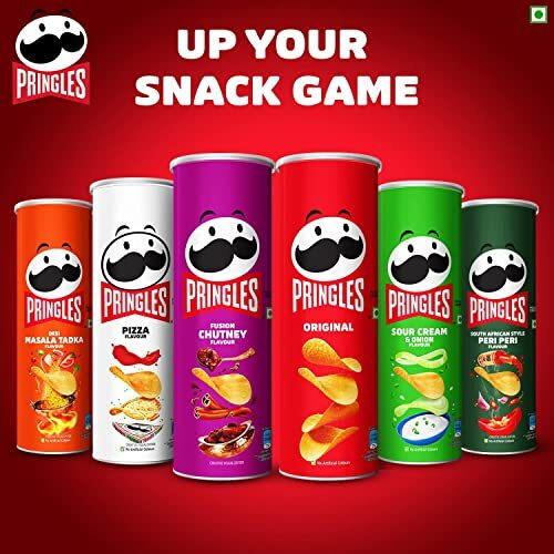 Kelloggs Pringles Original + Sour Cream & Onion + Desi Masala Tadka Flavour(107 grams each)