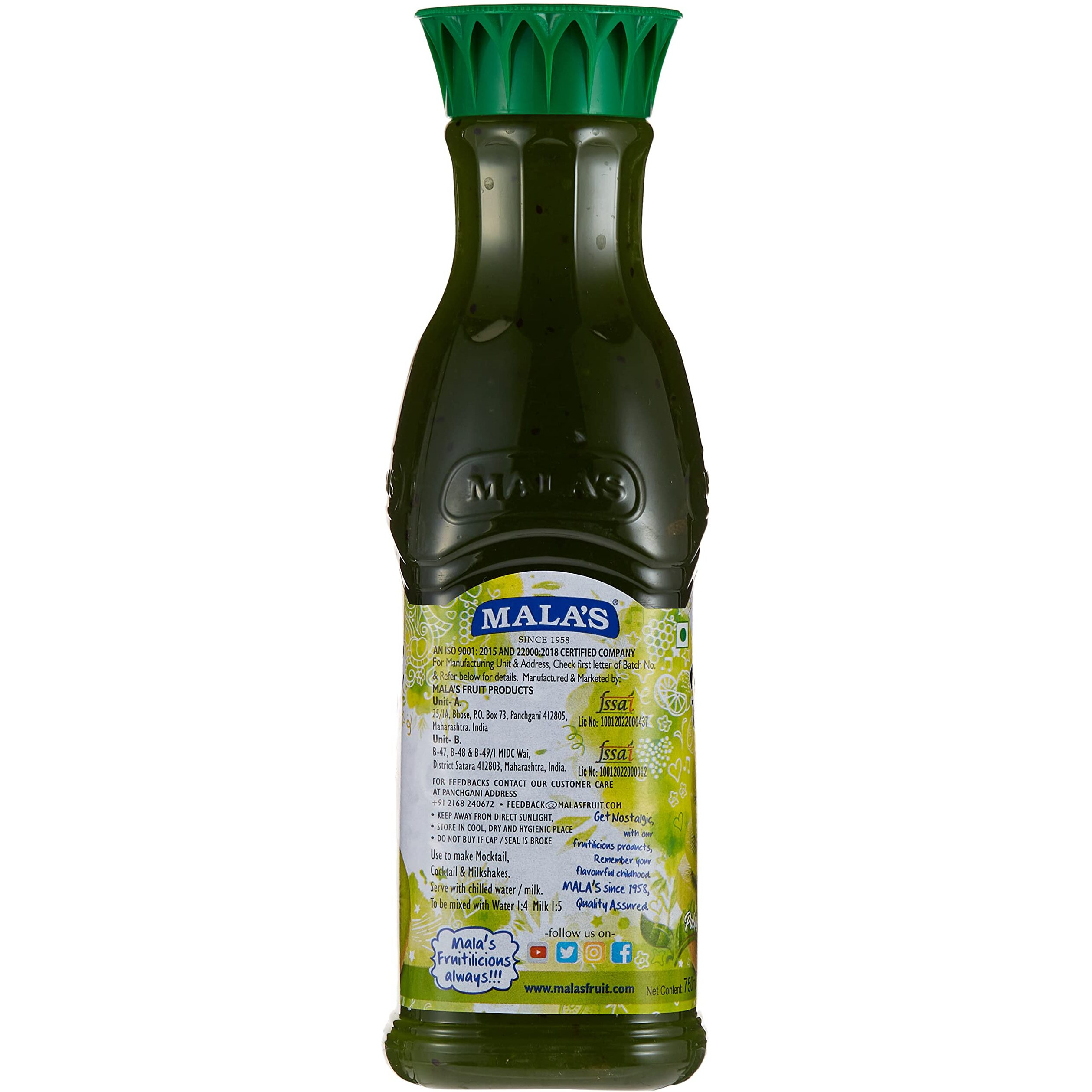 Malas Kiwi Crush 750Ml, Vegetarian, Vegetarian