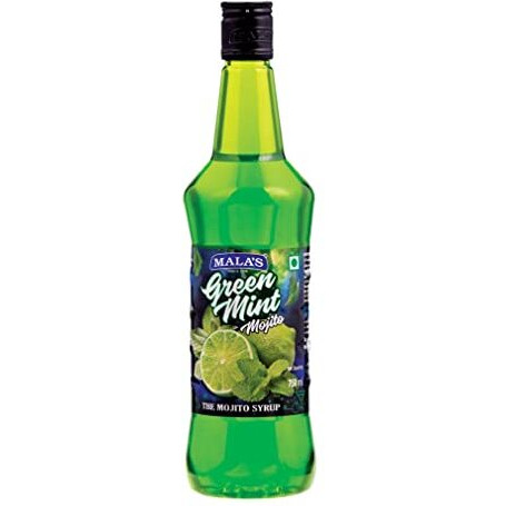 Malas, Fruit Mocktail Syrup Green Mint 750Ml, 1 Count, Liquid