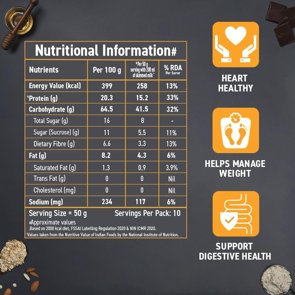 Bagrrys Whey Protein Muesli 750gm Pouch |15gm Protein Per Serve |Chocolate Flavour|Whole Oats & Californian Almonds|Breakfast Cereal|Protein Rich|Premium American Whey Muesli