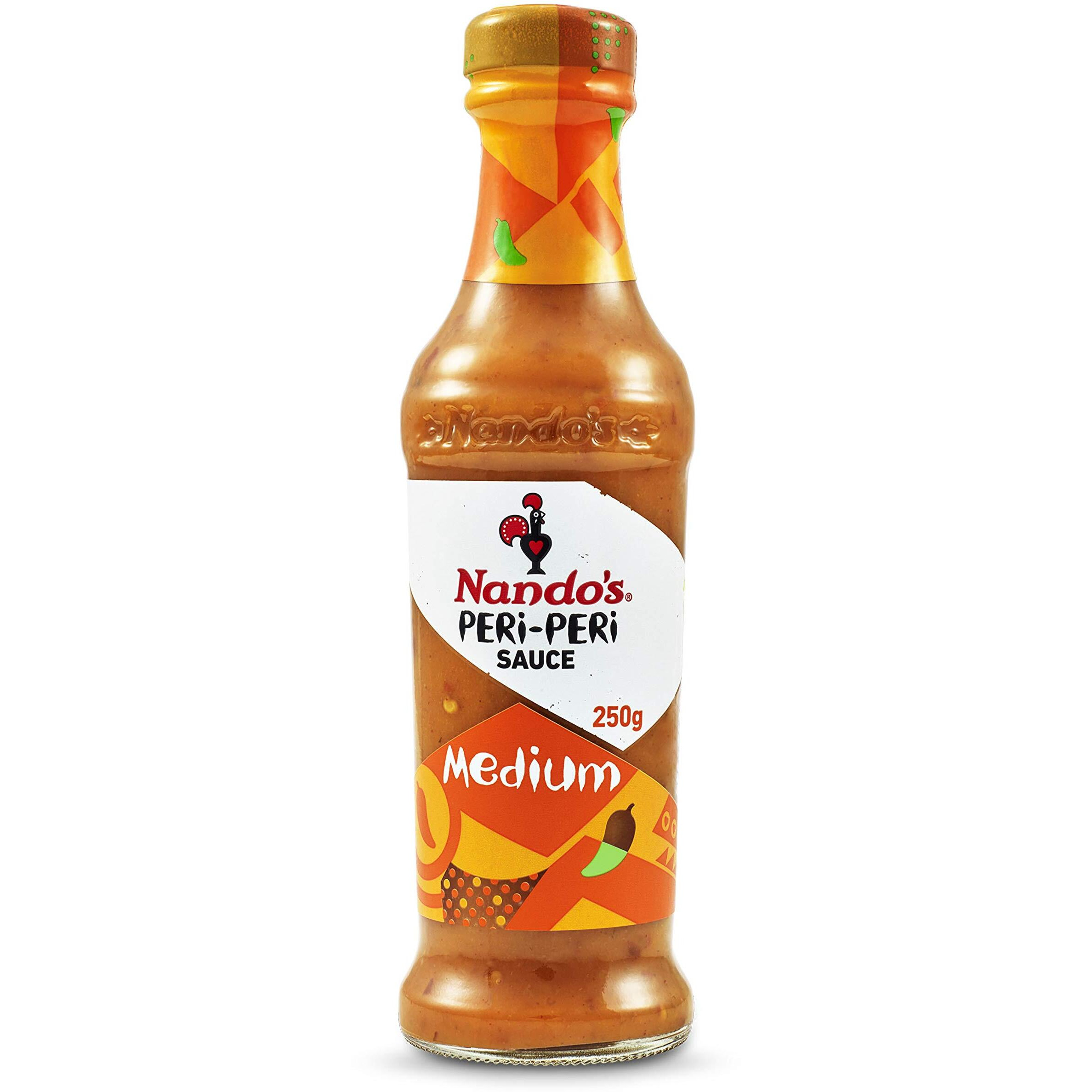 Nandos Peri Peri Chilli Sauce - Medium 250g + Lemon & Herb 250g, Pack of 1 each, Product of Netherlands