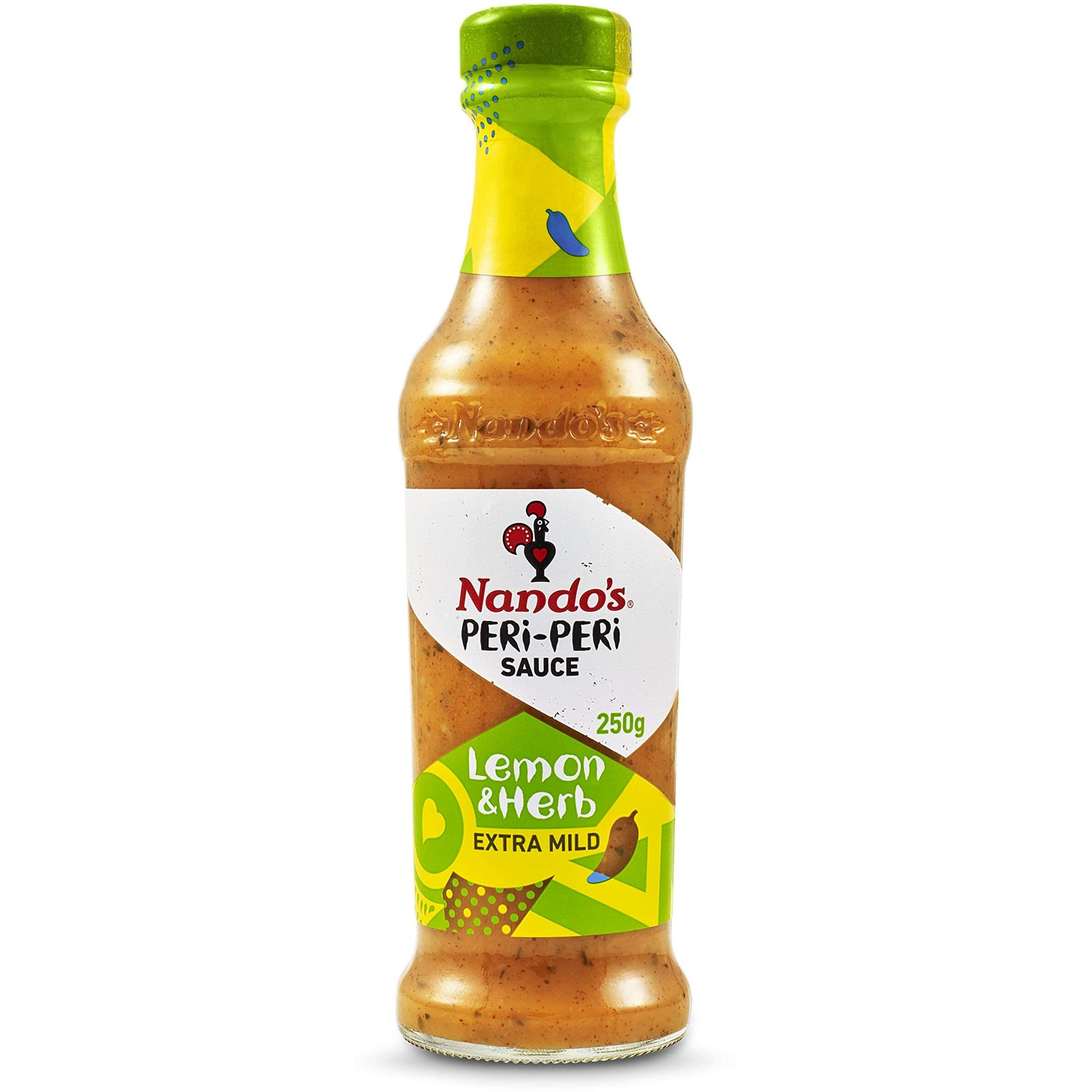 Nandos Peri Peri Chilli Sauce - Medium 250g + Lemon & Herb 250g, Pack of 1 each, Product of Netherlands