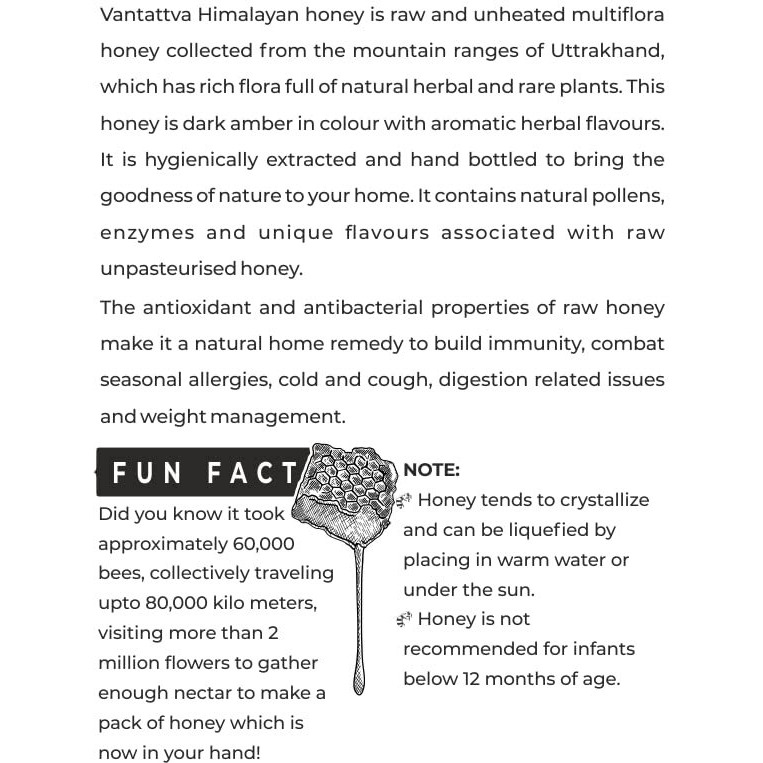 VANTATTVA-NATURES GOODNESS... NMR tested Organic Raw Honey (275 gm) | Unprocessed Honey | Raw Unprocessed Organic Honey