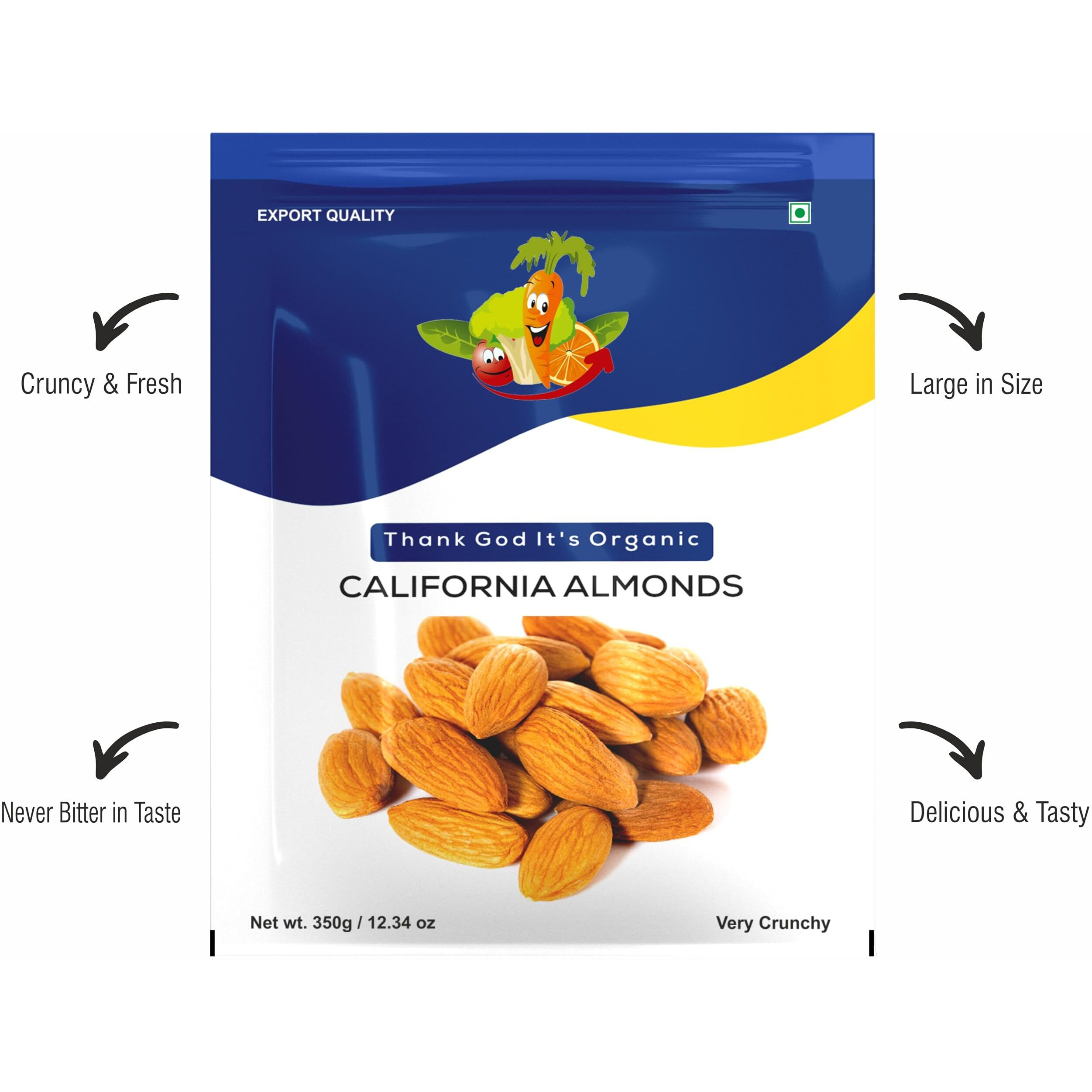 Thank God its organic california almonds 200 gm