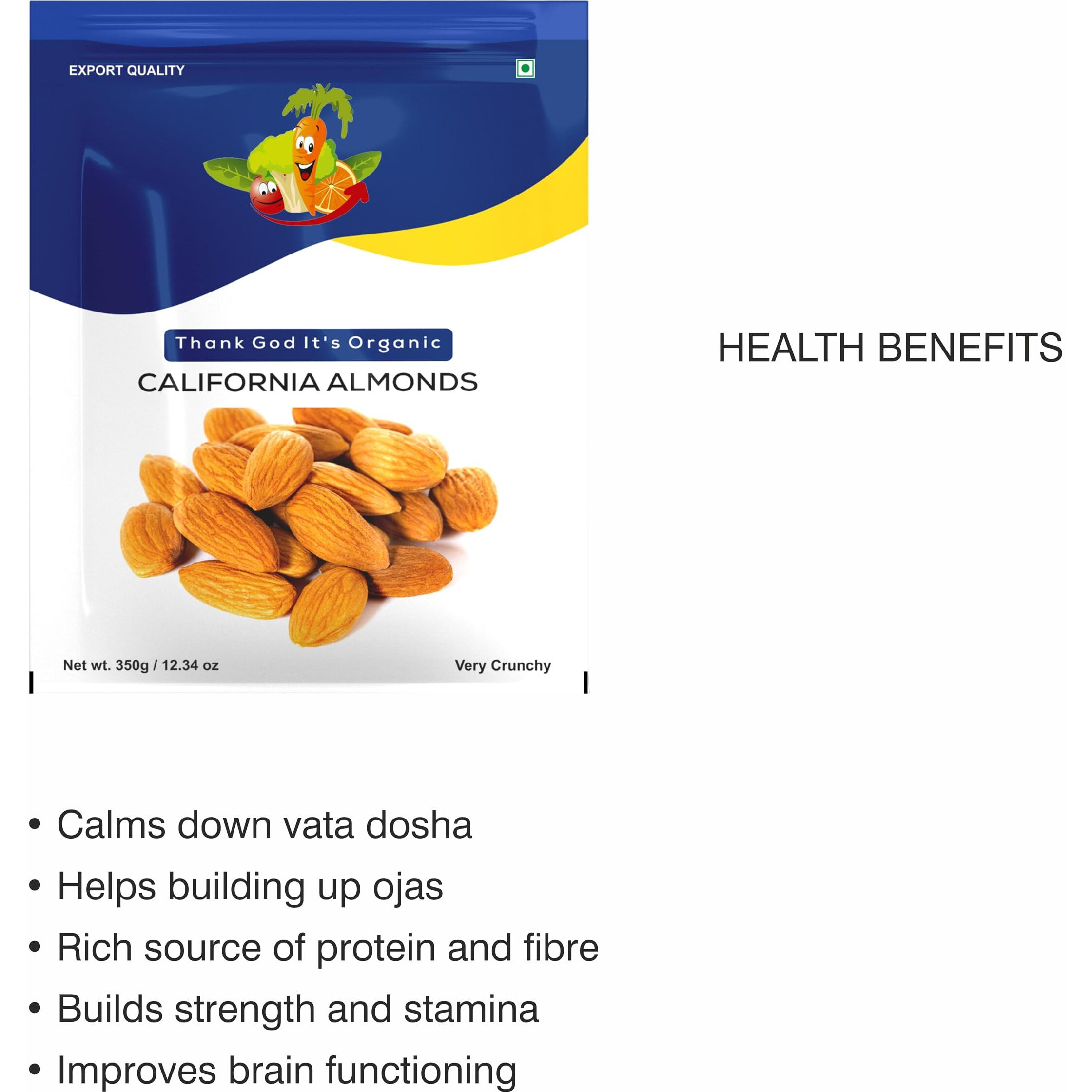 Thank God its organic california almonds 200 gm