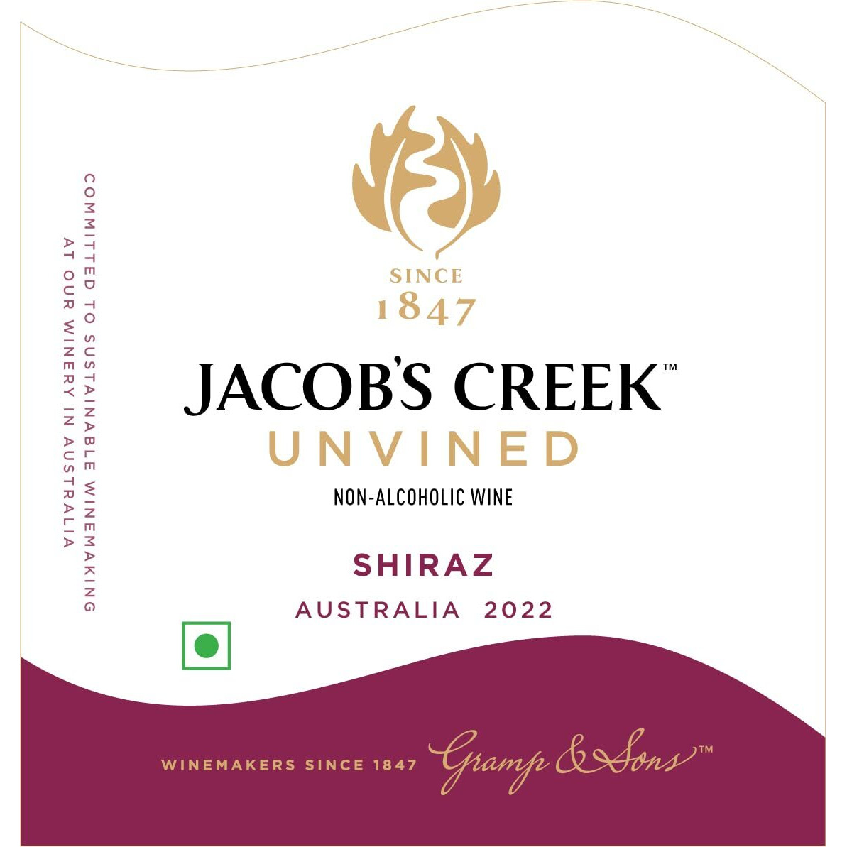 Jacobs Creek Unvined Shiraz Non Alcoholic Red Grape Still Wine 750Ml (Pack Of 2 Bottles)