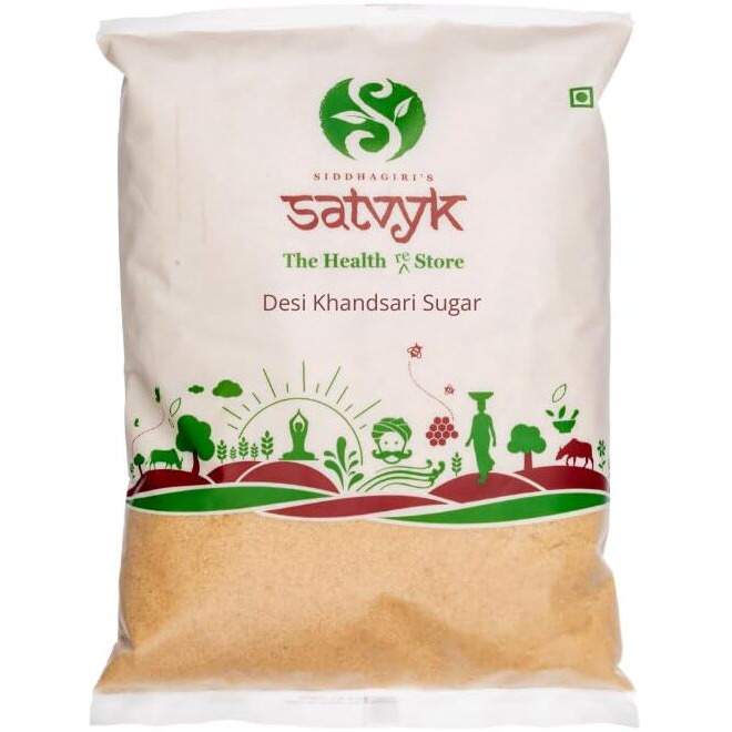 S Siddhagiris SATVYK THE HEALTH re STORE Organic Desi Khand (Set of 5 - 5kg) - Unrefined Khandsari | Raw Khand | Unprocessed Sugarcane Khandsari Sugar | Khandsari Sugar | Chemical Free Khand | Pesticides Free Khandsari | Sulphur-free Khand Sugar