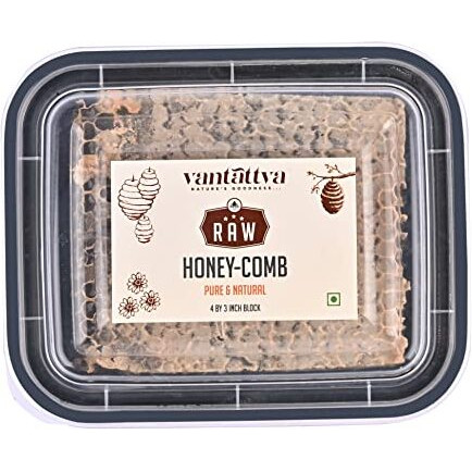 VANTATTVA-NATURES GOODNESS... Raw Organic Honeycomb -4 inch by 3 inch block |Pure Natural |
