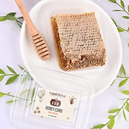 VANTATTVA-NATURES GOODNESS... Raw Organic Honeycomb -4 inch by 3 inch block |Pure Natural |