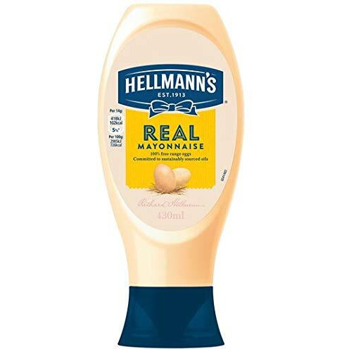 Hellmanns Mayonnaise Squeeze, Real, 430ml