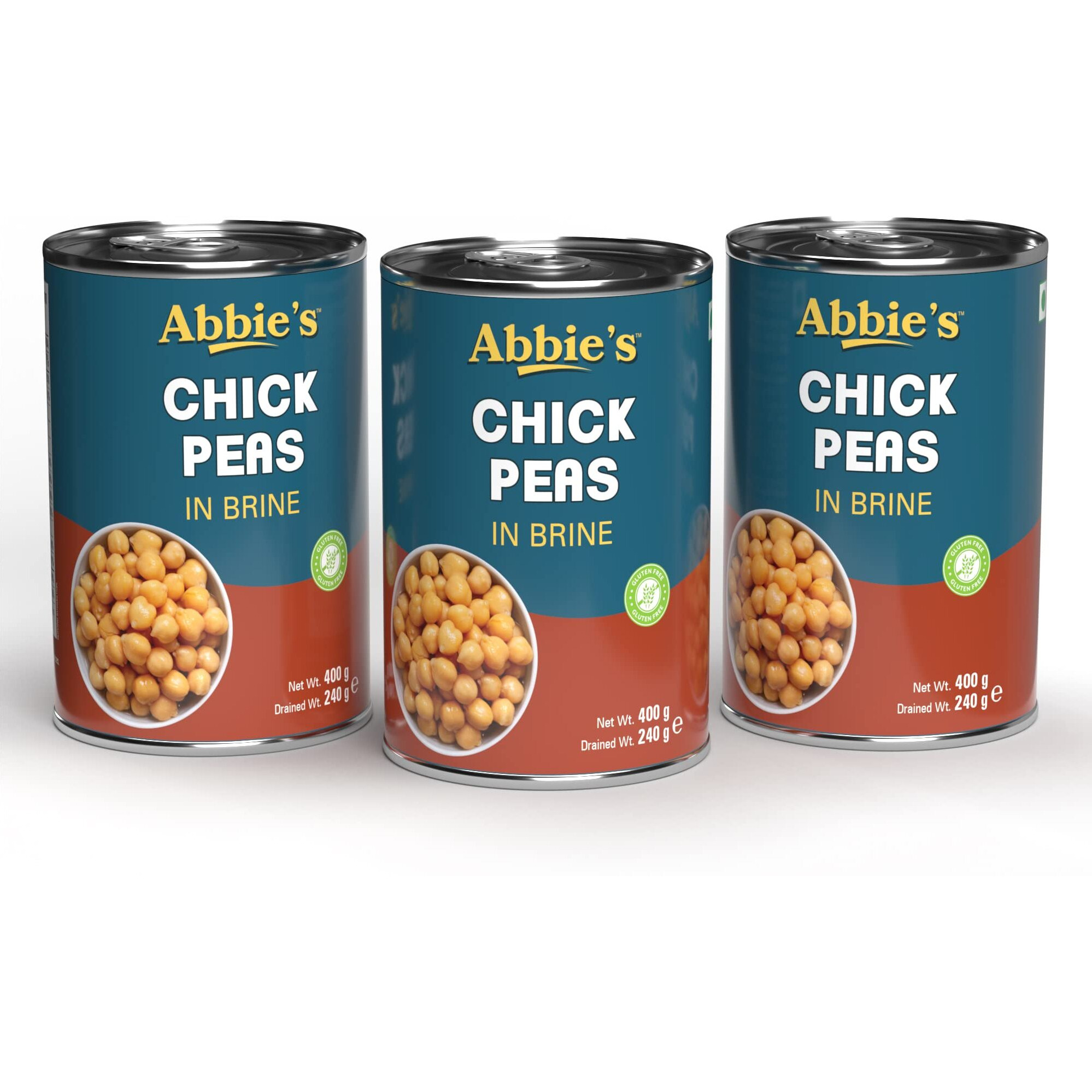 Abbies Chick Peas 1200 Gm (400 Gm X 3 Units), Precooked Chickpeas Best For Indian Curry, Salad, Boiled, Ready To Eat & Ready To Cook Chickpeas (Set Of 3)