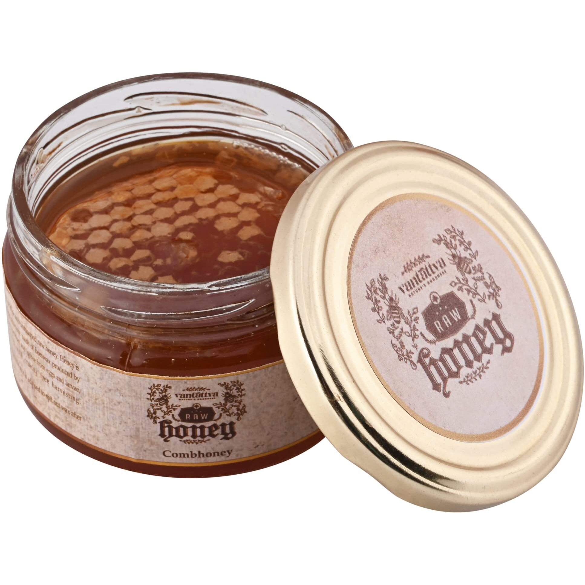 VANTATTVA-NATURES GOODNESS... Honeycomb with Organic Raw Honey-250gm |Cruelty free honey