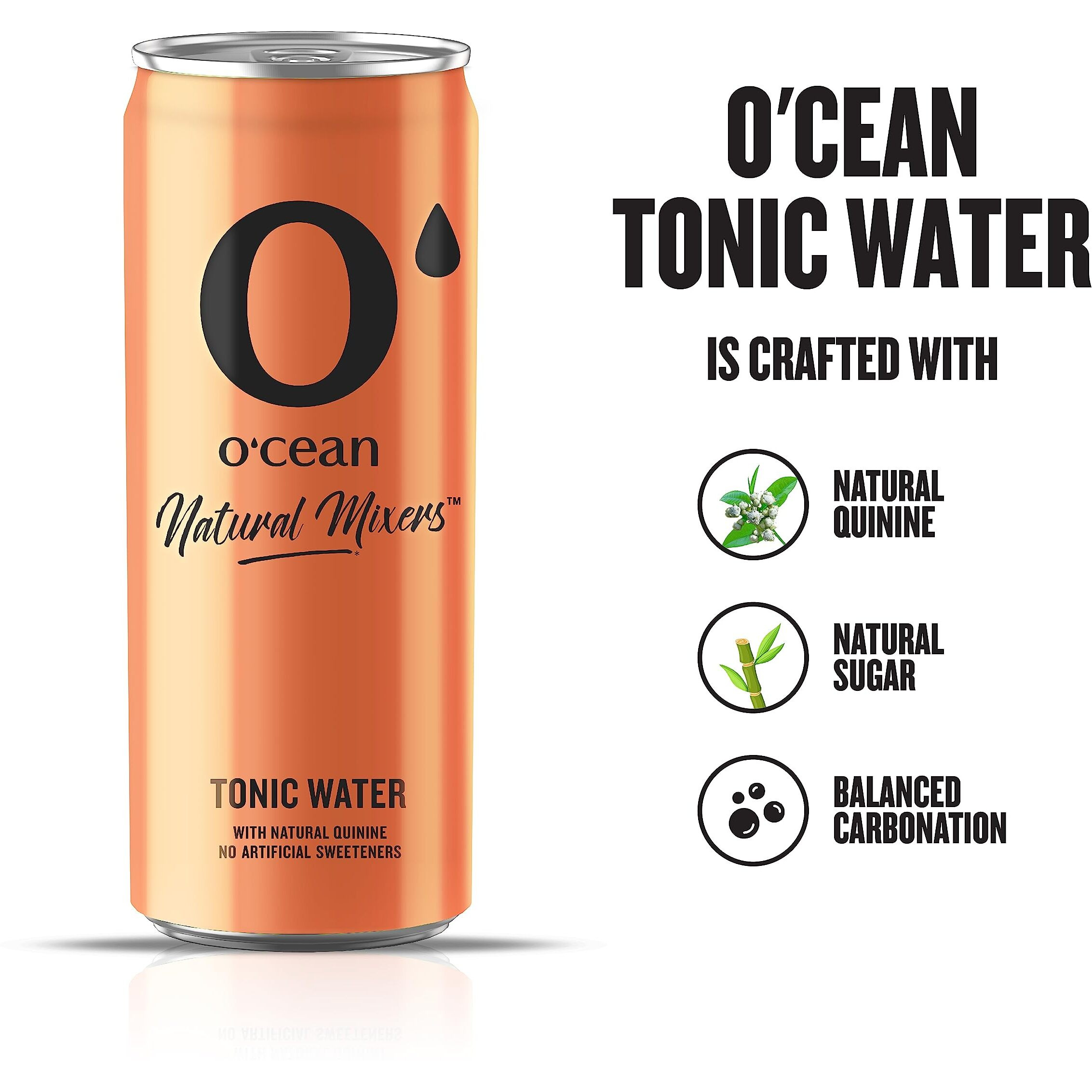 O Smart Natural Mixer Tonic Water 250 ml ( Pack of 24 )