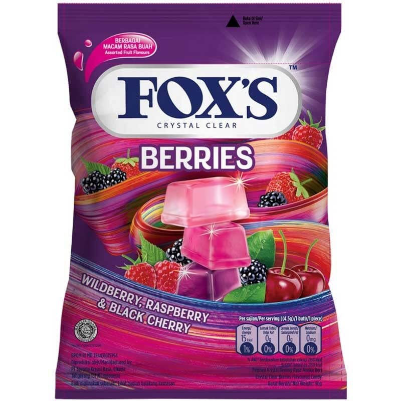 Foxs Crystal Clear Candy- Mints Candy, Fruits Candy, Berries Candy And Fruity Mints Candy 90 Grams Each- Combo Pack Of 4