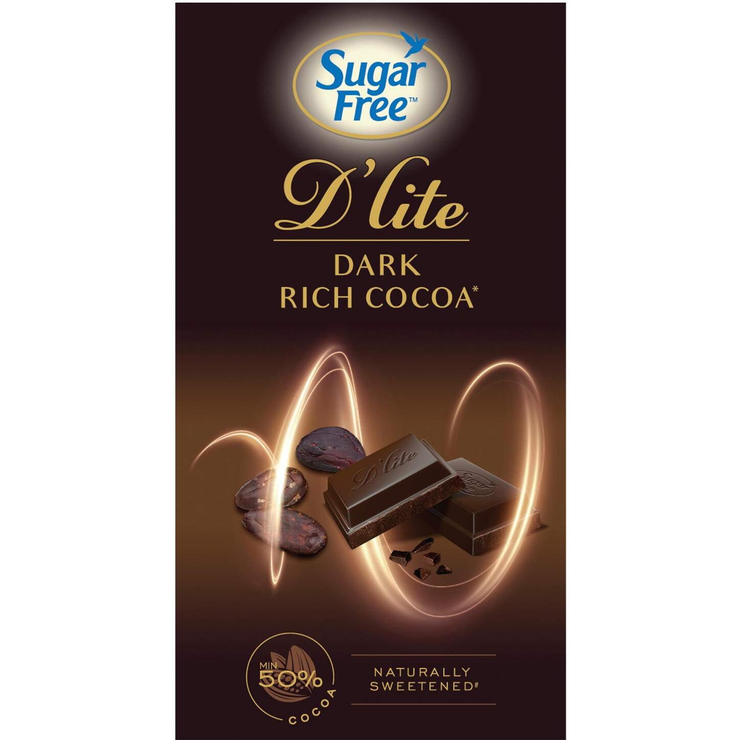 Sugar Free Dlite Rich Cocoa Dark Chocolate Bar, 40Gm (Pack of 6)