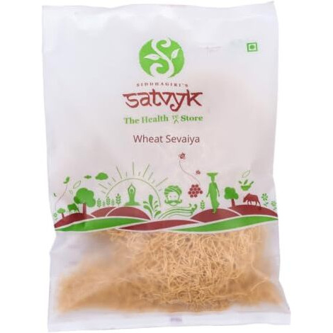 S Siddhagiris SATVYK THE HEALTH re STORE Organic Whole Wheat Vermicelli (200gm) - Sevaiya | No Maida | Traditional Method Semiya | Preservative Free | Vegan | Chemical Free Wheat Sevaiya