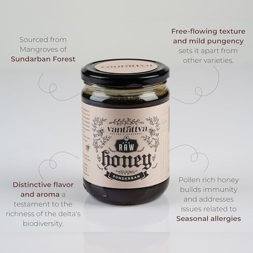 VANTATTVA-NATURES GOODNESS... Sundarban Organic Wild Mangrove Raw Honey with Distinct Flavours - 700 g | Forest Honey | Unprocessed and Pure |