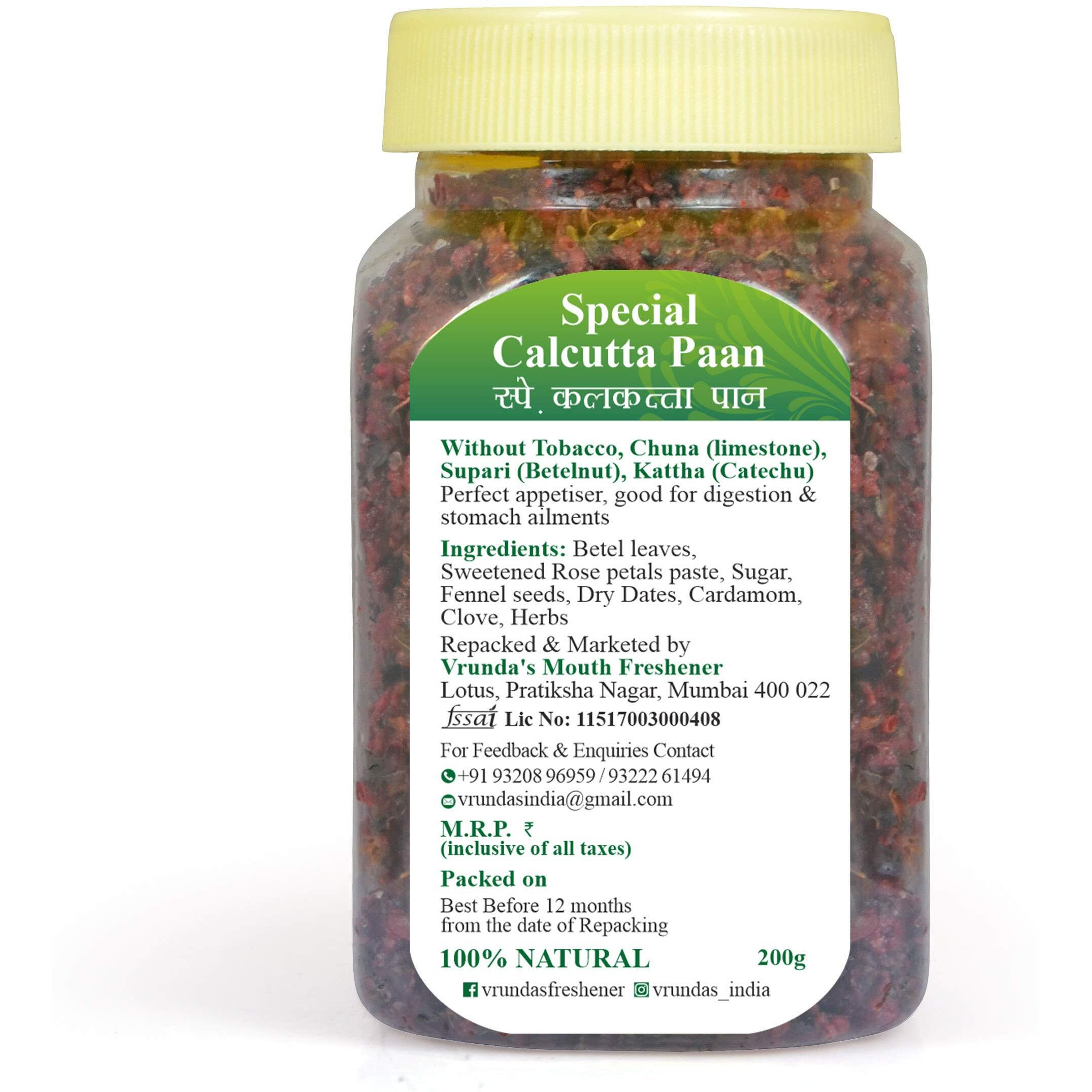 Vrundas Special Calcutta Paan/Mitha Paan/Paan Masala, 200GM