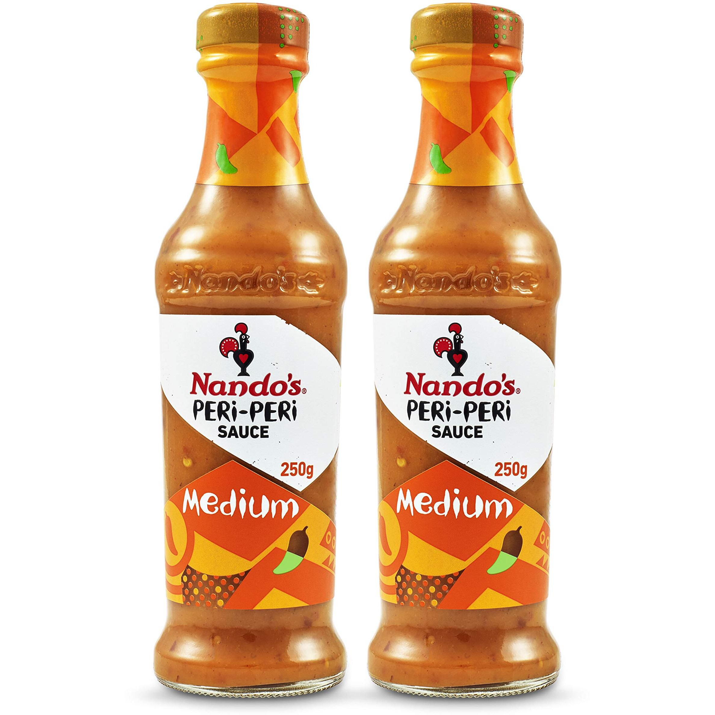 Nandos Peri Peri Chilli Sauce - Medium 250 Gm, Pack Of 2, Product Of Netherlands