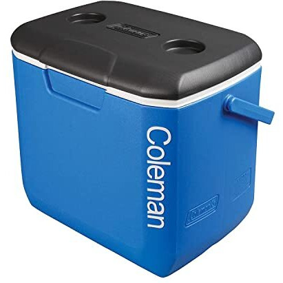COLEMAN 30QT Excursion Ice Box, 28L, Large Cooler Box with Strong Handle, Holds 38 cans and 2L Bottles Upright, Blue