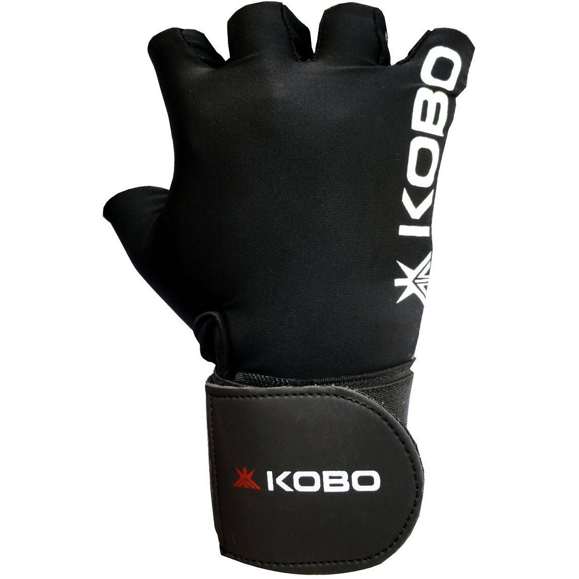 Kobo Faux Leather Wtg-09 Gym Gloves with Wrist Support, Small (Black)