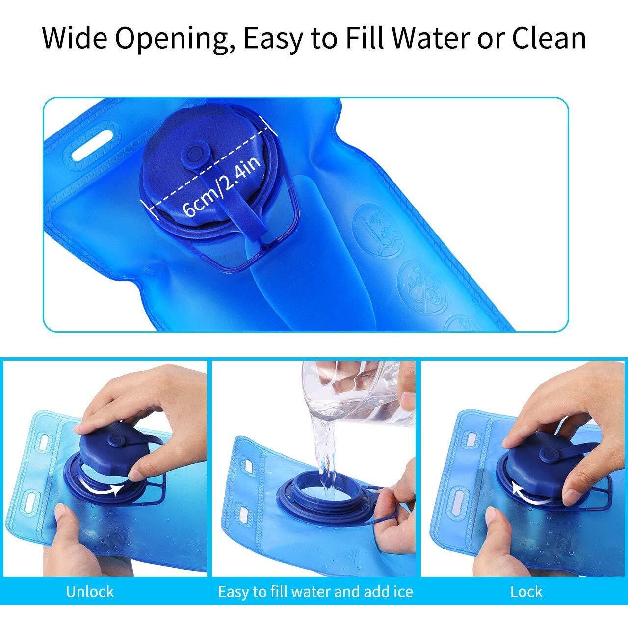PROBEROS Premium Anti-Bacteria Material Hydration Upgraded Leak Proof Water Reservoir Hydrating Bladder for Hiking Cycling, Running (Blue, 13.8   x 6.8  )