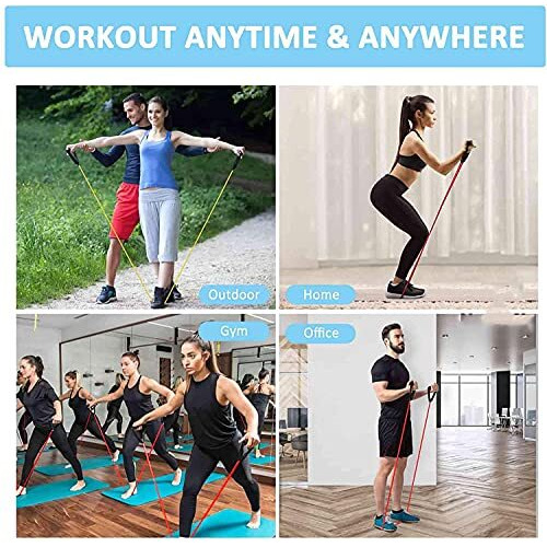 FASHNEX Resistance Tube with Foam Handles for stretching, mobility, weight training. The Toning Tube Resistance band is for Home Workout for Men/Women. (As per Image)