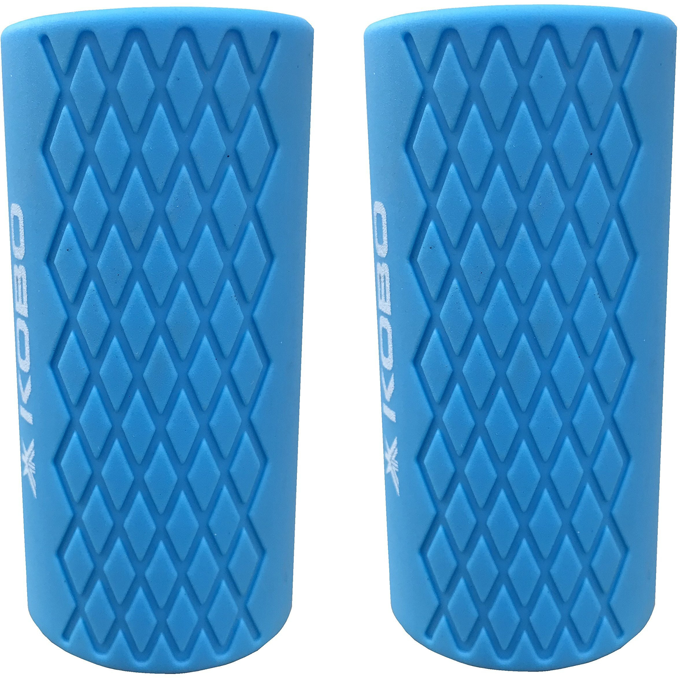 Kobo Rubber Thick Bar Grips Turns Barbell, Dumbbell,&Kettlebell Into Gripz For Fat Bar Training&Muscle Growth. Strengthen Your Forearm, Biceps, Triceps, Chest. For Crossfit, Strongman Bodybuilding
