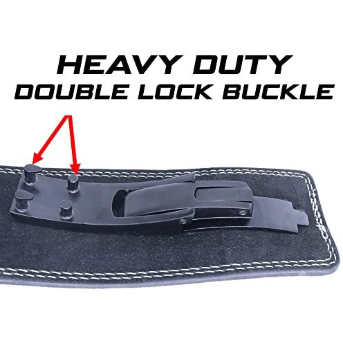 Kobo 10mm Lever Belt Weight Lifting Gym Fitness, Natural Genuine Leather 4 Wide Back Support, 9 Adjustable Holes, Powerlifting Bodybuilding Deadlift Squat Workout Strength Training, Men Women WTB-08
