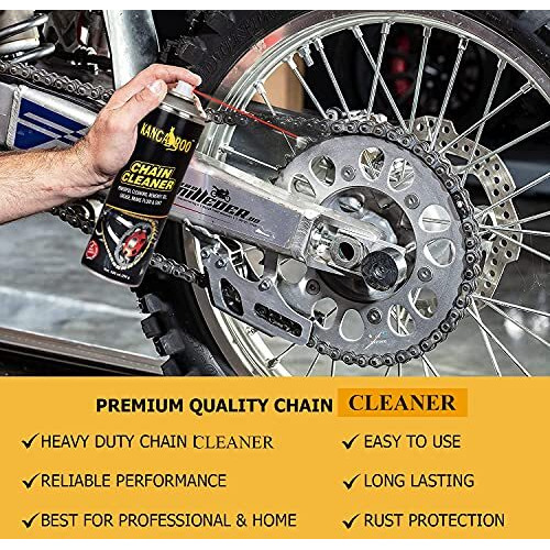 Kangaroo Chain Lube and Chain Cleaner Spray 500 ml each, with Chain Cleaning Brush. (Lubricant spray to enhance your bike chain set and Bike performance.)