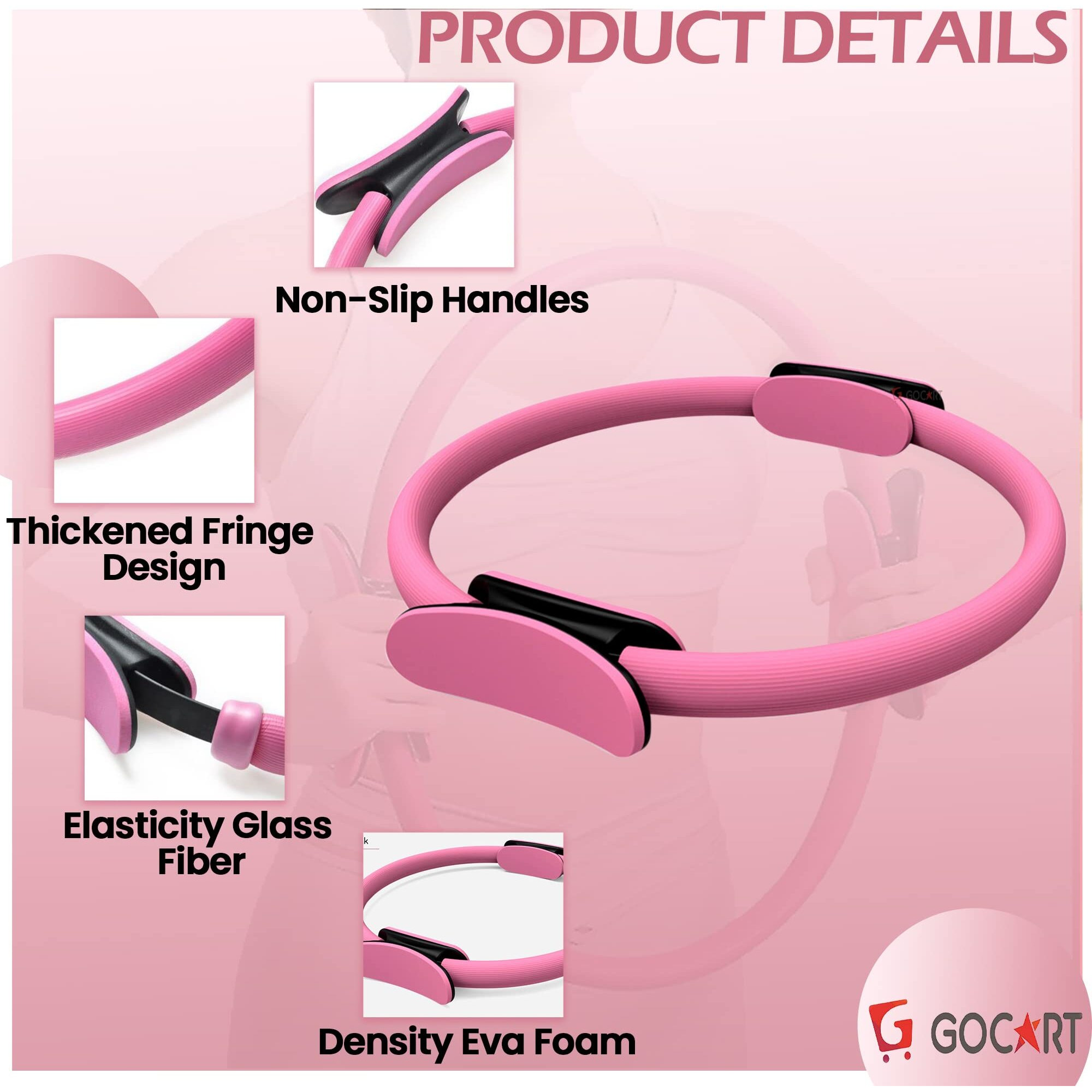 GOCART WITH G LOGO Yoga Circle Exercise Pilates Ring with Full Body Toning Fitness for Stretching, Relaxation