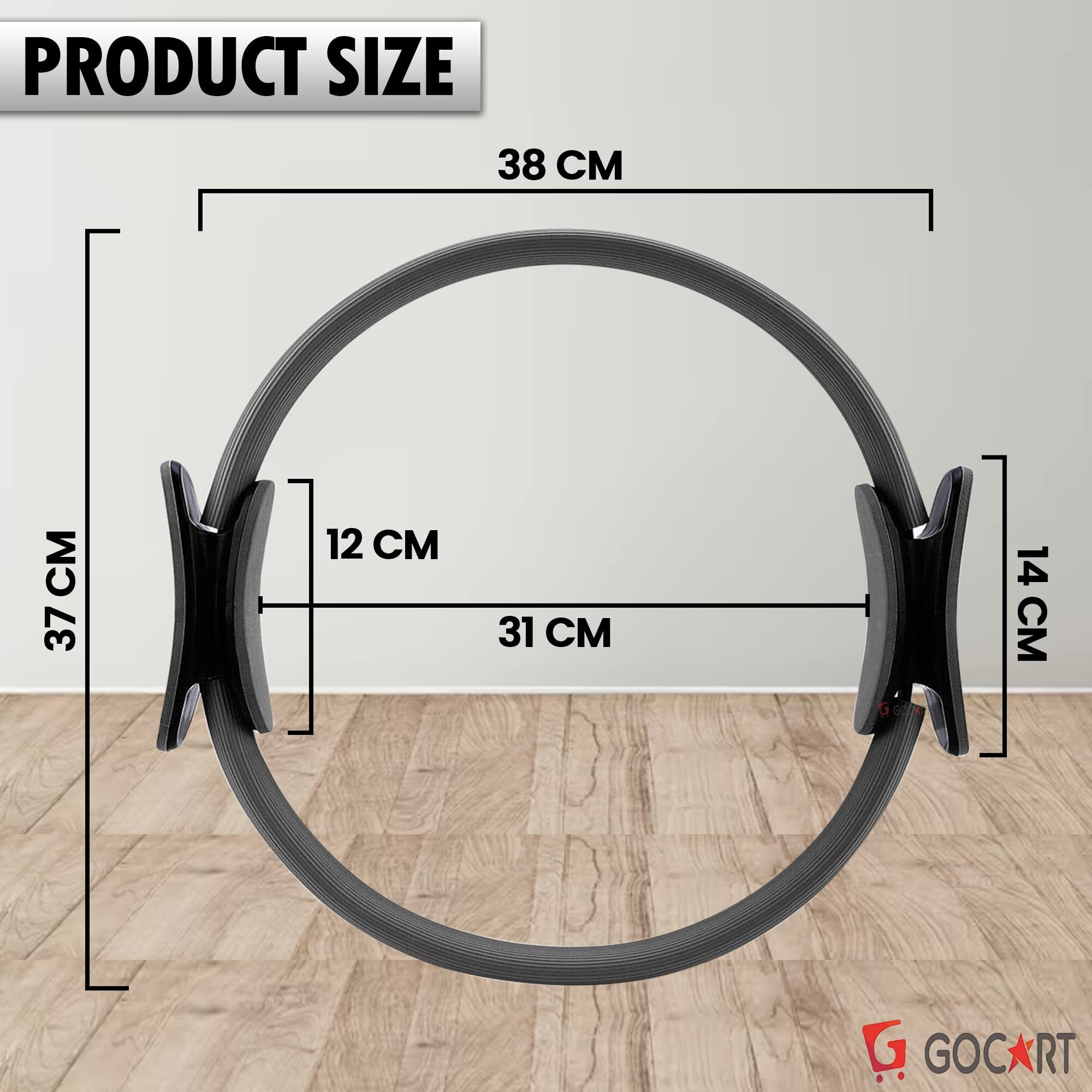 GOCART WITH G LOGO Yoga Circle Exercise Pilates Ring with Full Body Toning Fitness for Stretching, Relaxation (Gray)