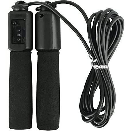 OLAHRAGA Plastic Adjustable Jump/Skipping Rope with Counter for Fitness Exercise Training for Men, Women, Kids, Girls (Black)