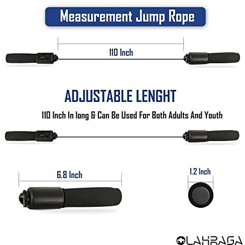 OLAHRAGA Plastic Adjustable Jump/Skipping Rope with Counter for Fitness Exercise Training for Men, Women, Kids, Girls (Black)