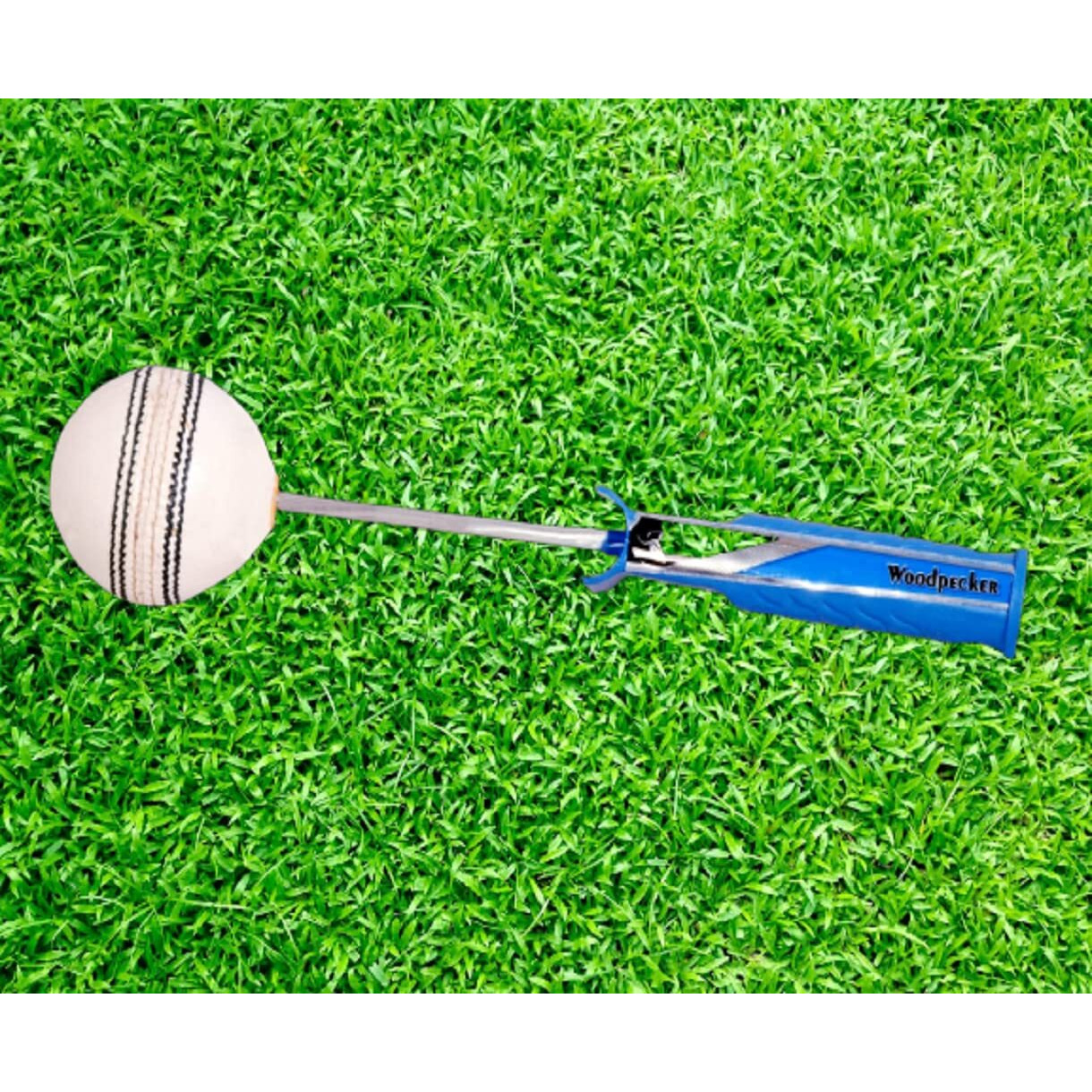 Woodpecker Cricket Ball Seam Revolution Practice Handle with Rotating Ball- (Pack of 1) - White Ball