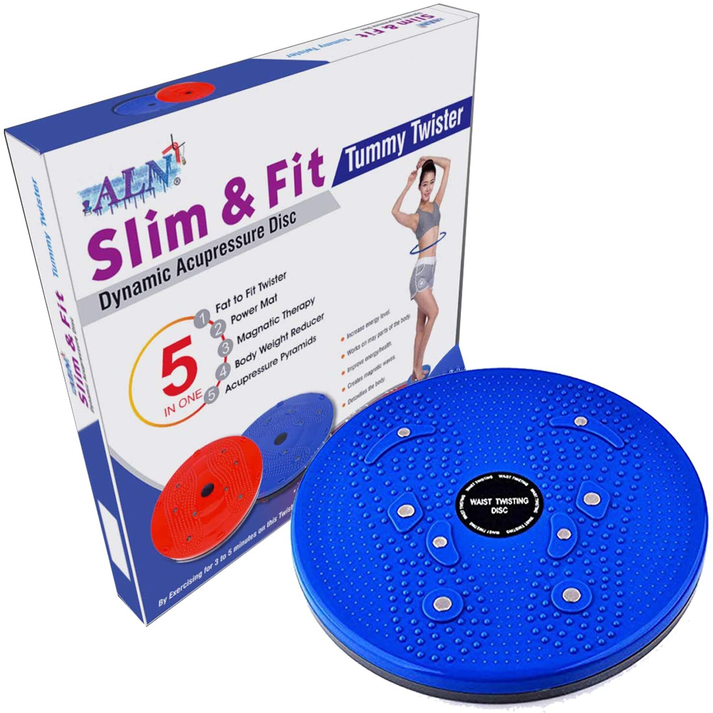 ALN Tummy Twister Abdominal ABS Exerciser Body Toner Fat Buster Oblique Workout Perfect Waist Trimmer Exerciser Home Gym Equipment for Men and Women(Multicolor)