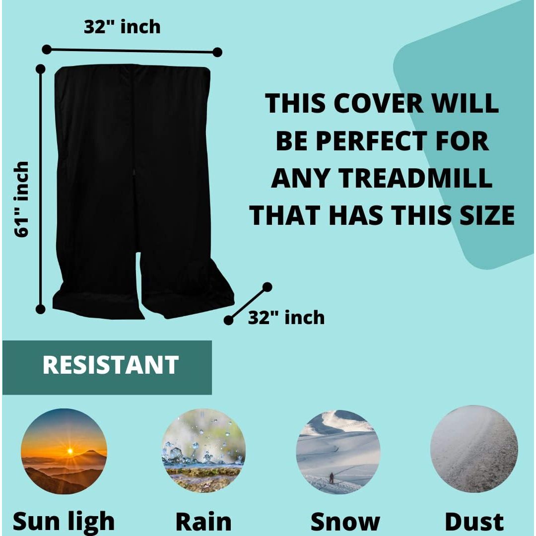 KHOOBREZ Waterproof, Indoor and Outdoor Treadmill Cover TCB(Black)