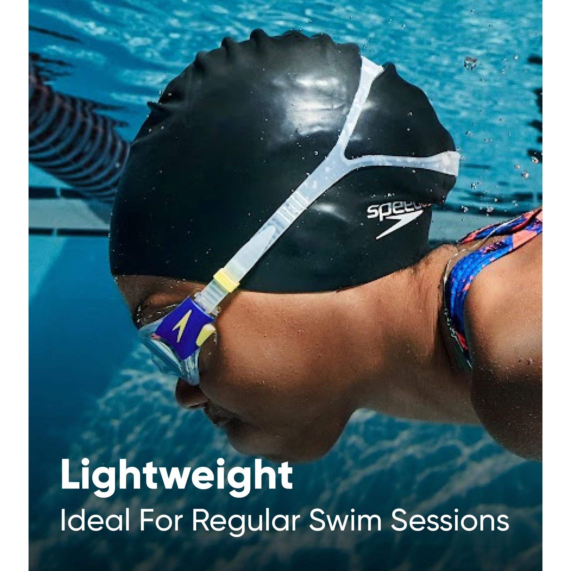 Speedo Unisex Flat Silicone Swim Cap for Men and Women - Navy