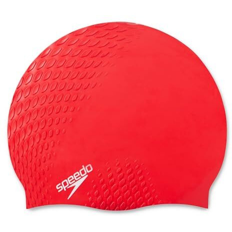 Speedo Unisex Adult Bubble Active + Swim Cap - Red Red