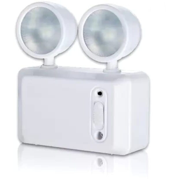 Boosty Portable Automation Systems for Industrial Emergency Light Double Heads Rechargeable & Twin Spot for Commercial 8 hrs Flood Lamp 100 Watts Wall Mount White 10000 Lumens