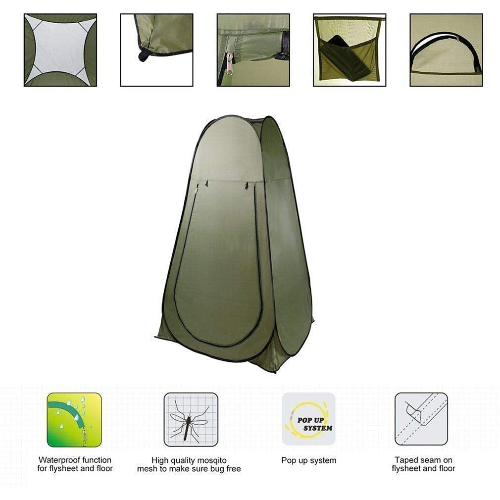 Niyam Polyester Portable Pop Up Toilet Tent For Camping Beach Shower Clothes Changing Dressing Room For Travel Outdoor Hiking (Green), 1 Person