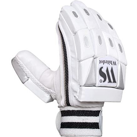 WHITEDOT SPORTS Whitedot Dot 1.0 Cricket Batting Gloves, Mens, Rh (Leather, White)