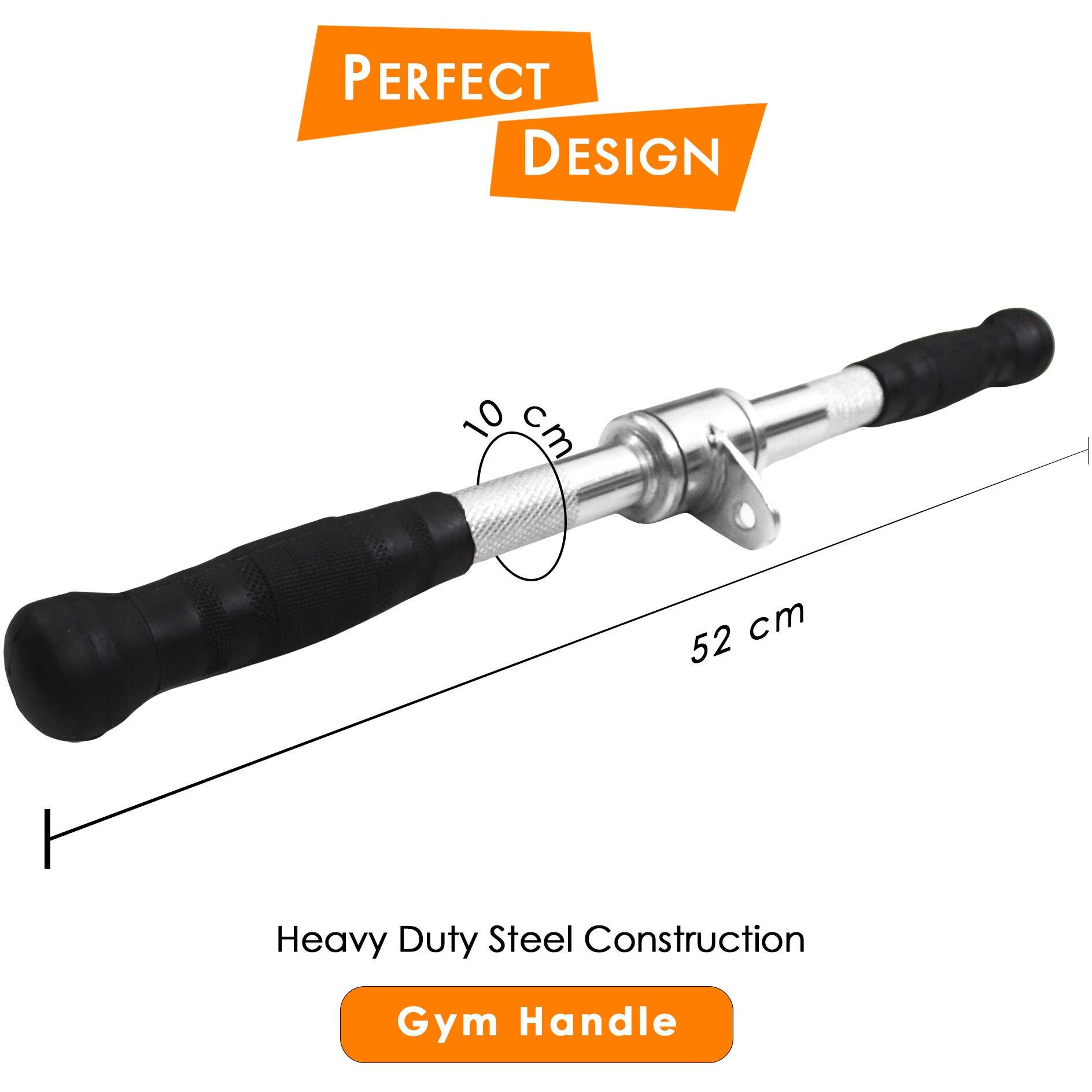 Chillax Gym Cable Attachment, Imported Chrome Straight Rotating Bar, LAT Pull Down Bar, Seated Row Bar, Triceps Rope, Rotating Tricep Press Down Bar with Rubberized Handgrips