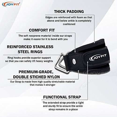 Joyfit Padded Ankle Straps- for Cable Machine, Kickbacks, Glute Workouts, Leg Extensions, Curls & Hip Abductors with Padded Neoprene Support, Ideal for Men & Women [Pair]